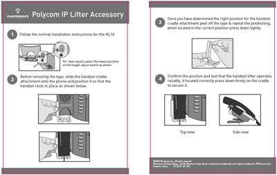 Polycom Telephones Require Handset Cradle Attachment (Plantronics #76141-01)