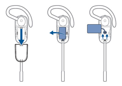 Diagram of how to replace the CS540 battery