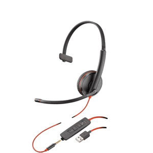 Poly Blackwire 3215 USB / 3.5mm Single Ear Headset