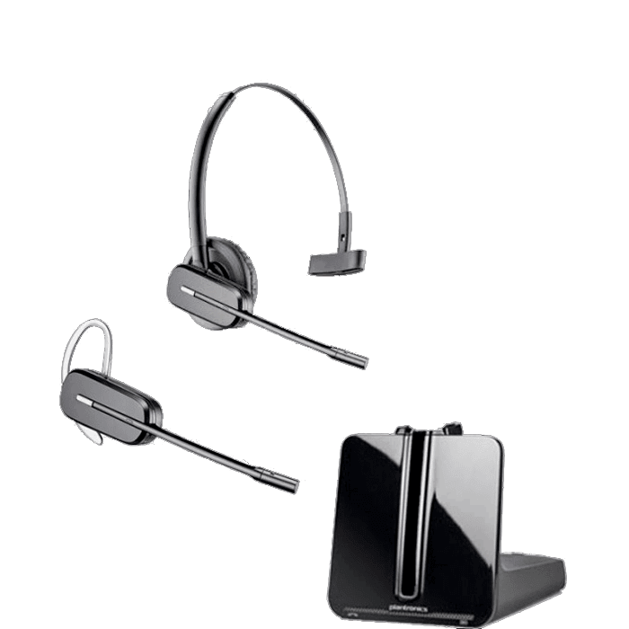 Mono & Plantronics APD-80 Electronic Hook Switch Adapter - Single Ear Poly Convertible 3 Wearing Styles 87327-01 CS540 Wireless DECT Headset Plantronics ,Black 