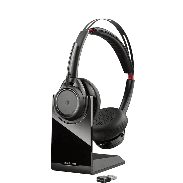 Works with Teams Stereo Headset with Boom Mic Plantronics USB-A PC/Mac Compatible Voyager Focus 2 UC USB-A Headset with Stand Poly - Bluetooth Dual-Ear Certified Active Noise Canceling 