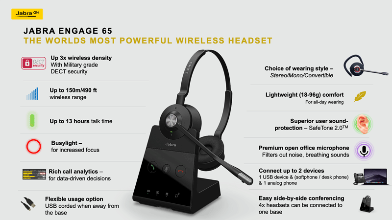 Jabra Engage 65 SE Stereo Wireless Headset Headsets Direct