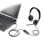 USB headset connected to laptop