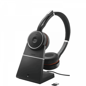 Jabra Evolve 75 SE Stereo Headset in Stand