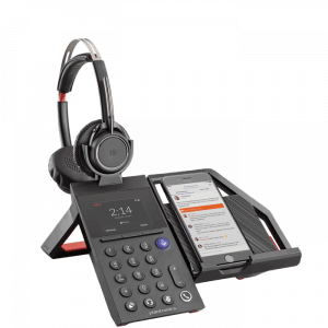 Picture of the Plantronics Elara 60 Mobile Phone Station in Black Color.