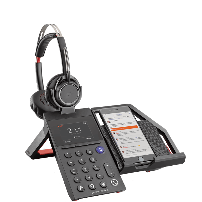 Picture of the Plantronics Elara 60 Mobile Phone Station in Black Color.
