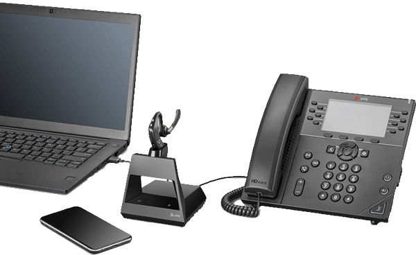 Voyager 5200 Office Deskphone, PC & Cell Headset