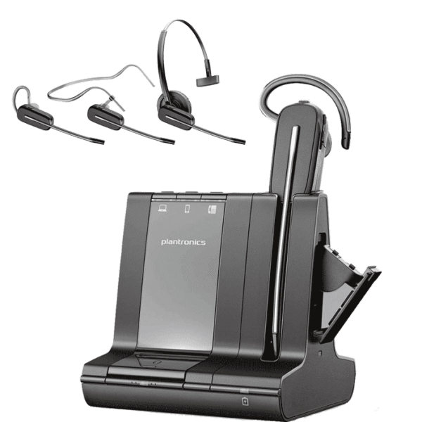 Poly Savi 8245 CDM Wireless Headset with 3 Wearing Options and Spare Battery