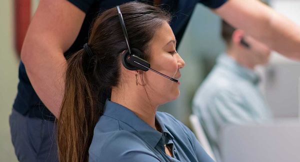 Headset Being Used In Call Center