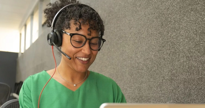 Poly Blackwire BW8225 USB Headset In Use