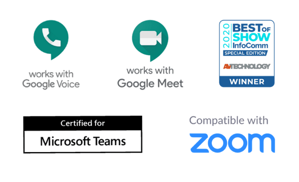 Compatible with Microsoft Teams, Google Meet, Google Voice and Zoom