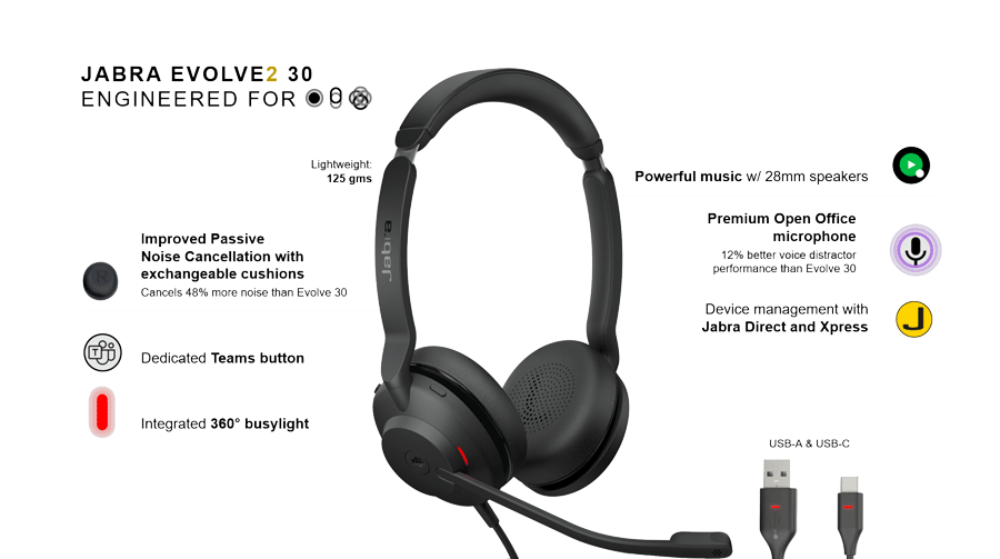 Jabra Evolve2 30 Stereo Headset