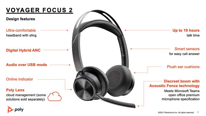 Poly UC Voyager 76U46AA | UC VFocus 2 2 Headset Focus 213726-01 Buy HP Poly