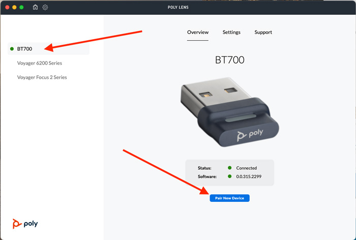 How to Pair Poly BT700 USB Dongle