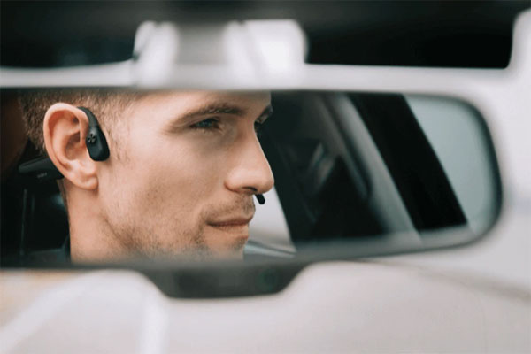 Low Profile Open Ear Headset In Use