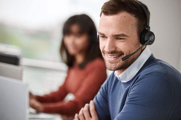 USB Office Wireless Headsets Covering Both Ears