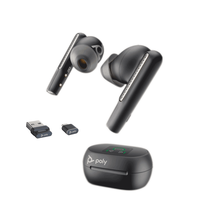 Poly Voyager Free 60 EarBuds - Black w/ Case & USB Dongle