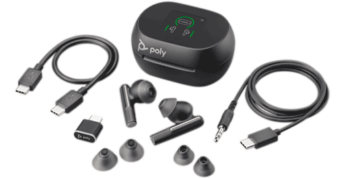 Poly Voyager Free 60 EarBuds - Black w/ Case, USB Dongle and Cables