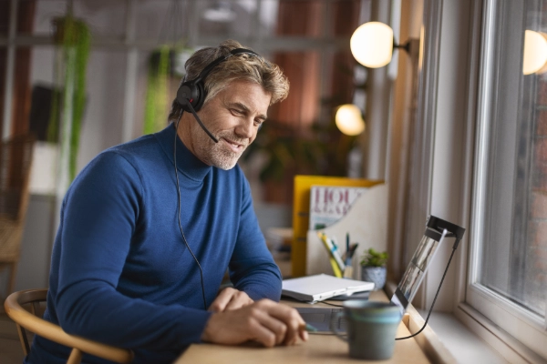 Jabra Evolve2 50 Stereo USB Headset - In Use