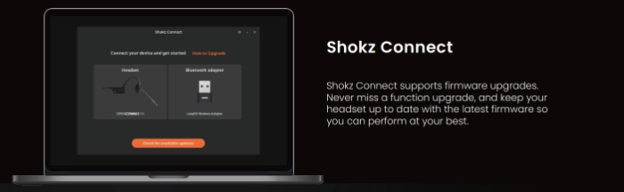 Shokz Connect - Settings & Firmware Software
