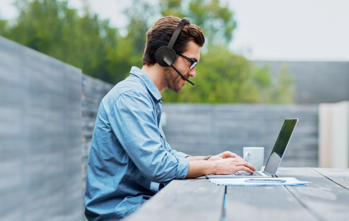 Yealink BH70 Bluetooth Headset - In Use Outside