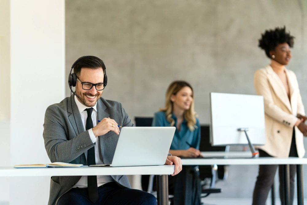 Yealink UH48 Dual USB Headset - Man in Office